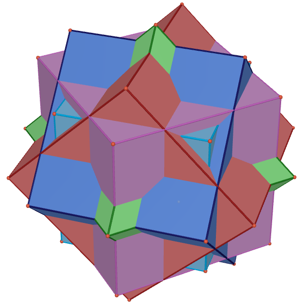 Compound Four Cubes and an Octahedron